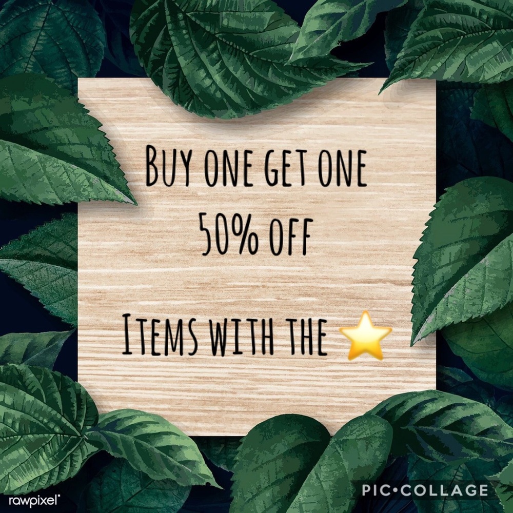 Buy one get one 50% off items with the ⭐️